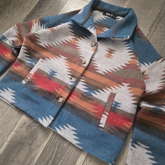 Blue and Multicolor Patterned Jacket - Picture 2 of 5